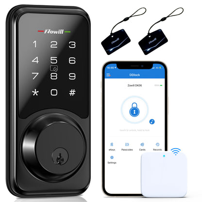 Zowill DK06G WiFi Smart Lock, with Remotely Control, Touchscreen Keypads, App Control, with Remotely Control, Touchscreen Keypads, App Control,