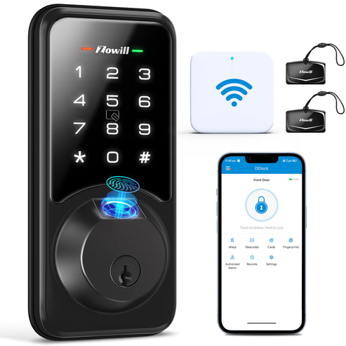 Zowill Fingerprint Door Lock with APP & Voice Control (Gateway Include ...