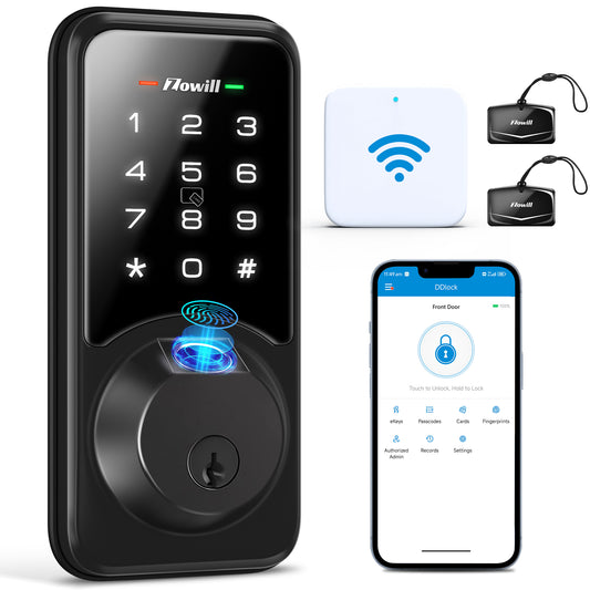 Zowill Fingerprint Door Lock with APP & Voice Control (Gateway Included)   DK07-G