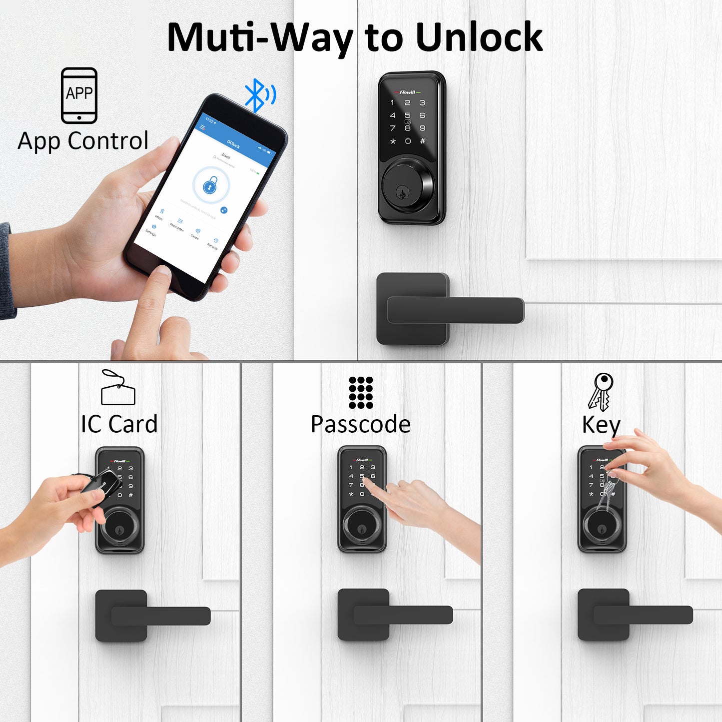 Zowill DK06G WiFi Smart Lock, with Remotely Control, Touchscreen Keypads, App Control, with Remotely Control, Touchscreen Keypads, App Control,