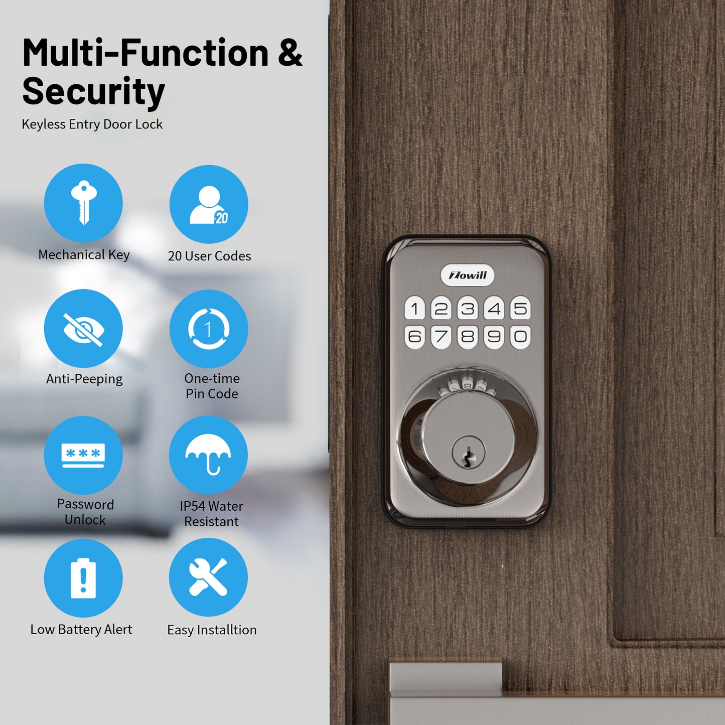 Zowill Keypad Digital Deadbolt-DK01