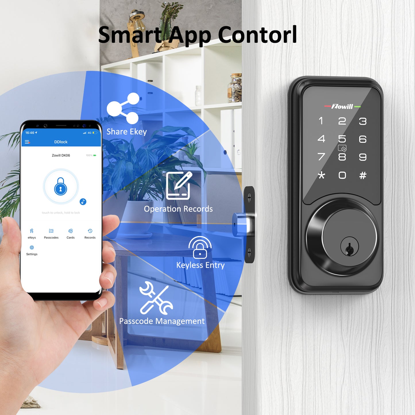 Keyless Entry Door Lock with Bluetooth App DK06